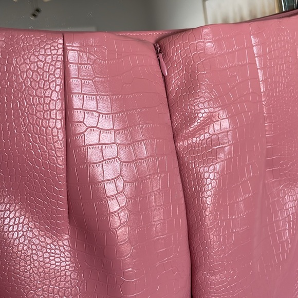 NWOT Pink Faux Leather Mini Skirt - Picture 10 of 10
